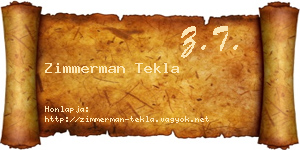 Zimmerman Tekla névjegykártya